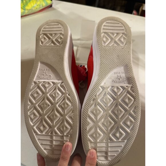 Converse Chuck Taylor All Star High-Top Sneakers Red/White/Blue Striped Accents - Picture 12 of 12